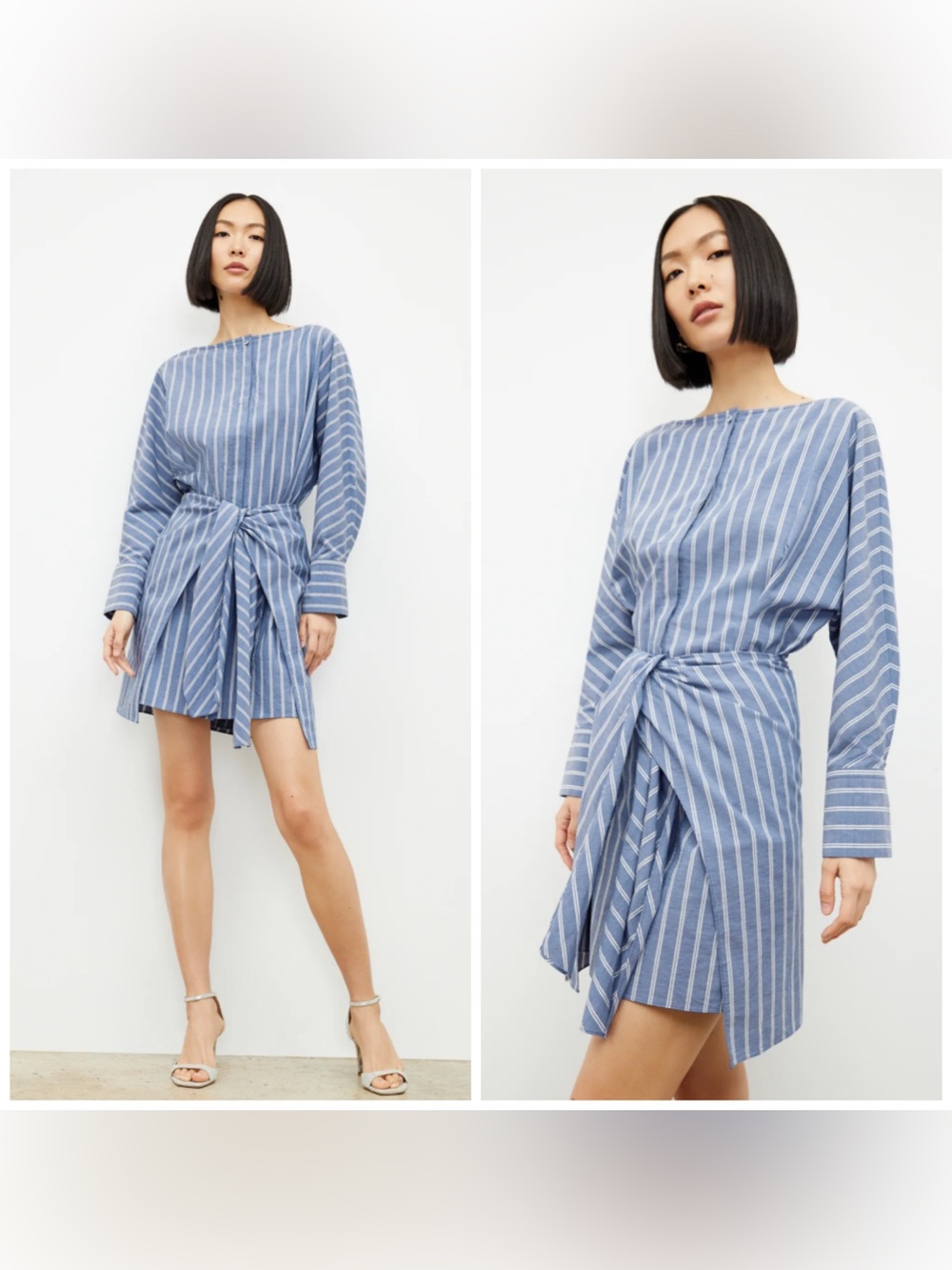 POPLIN STRIPE Janie Dress by M.M. LAFLEUR | Size Small